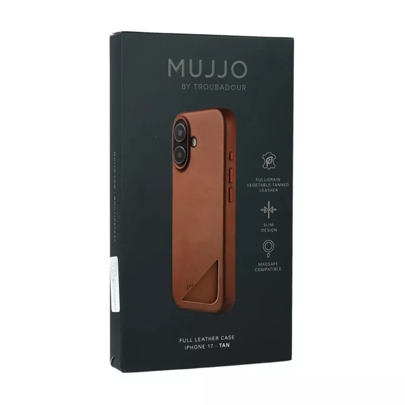 Mujjo Full Leather Case MagSafe vāciņš priekš iPhone 17 Brown