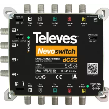 Satelīta multiswitches Televes 714112 5 ieejas 4 izejas