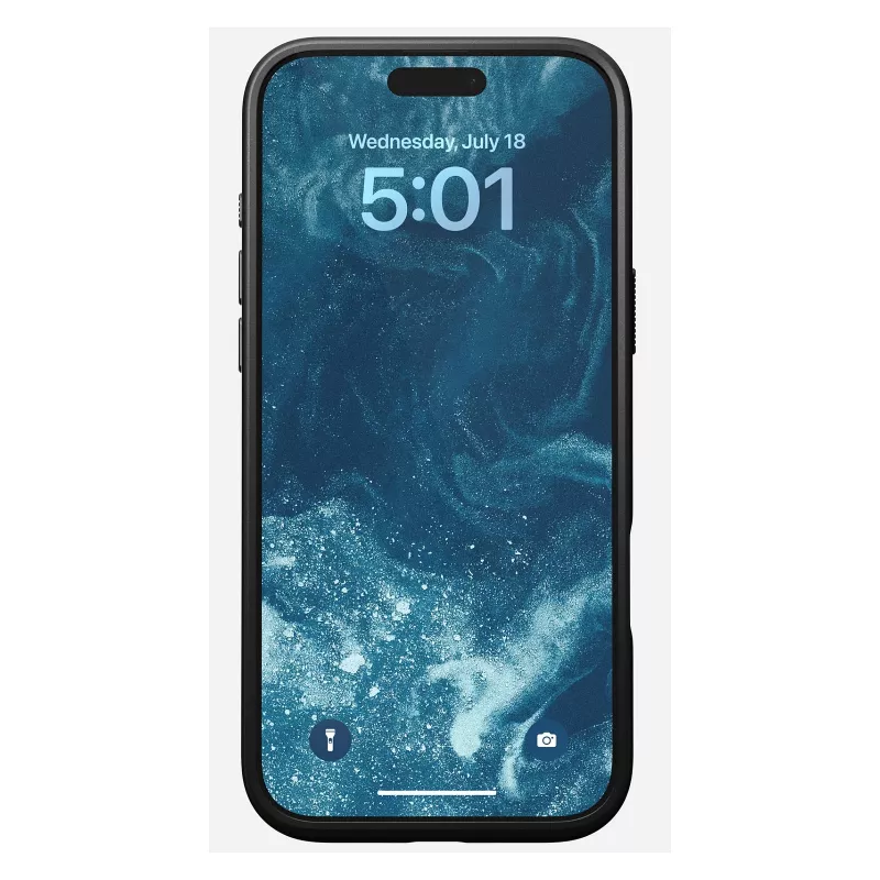 Mobilā tālruņa vāciņš Nomad Modern Leather vāciņš iPhone 16 Pro Max, 6.9 collas (17.5 cm), melns, āda+PC+TPU