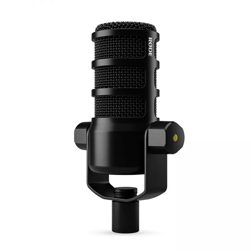 Studijas mikrofons RØDE PodMic USB — kardioīds XLR/USB, 24 bitu/48 kHz, USB-C, austiņu izeja, rotējoša skaļuma poga, melns