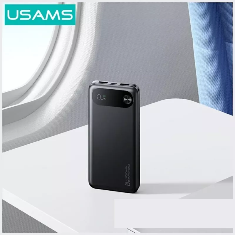Pārnēsājams ārējais akumulators usams PB80 10000mAh 20W PD balts