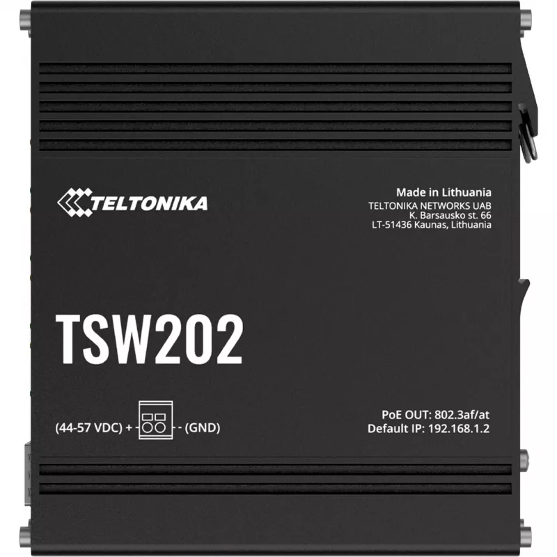 Teltonika TSW202 Pārvaldāms L2 Gigabitu Ethernet (10/100/1000) barošana caur Ethernet (PoE) alumīnijs, zils