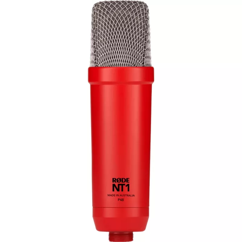 Studijas kondensatora mikrofons RØDE NT1 Signature Red — kardioīds, 20–20000 Hz, -32 dB jutība, XLR (3 kontaktu), 313 g