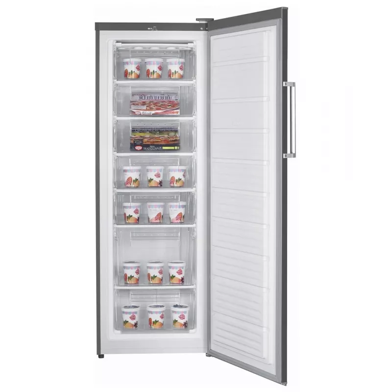 Atvilktņu saldētava MPM MPM-245-ZS-17, 242 L, inox, brīvstāvoša, 7 atvilktnes, maināmas puses durvis