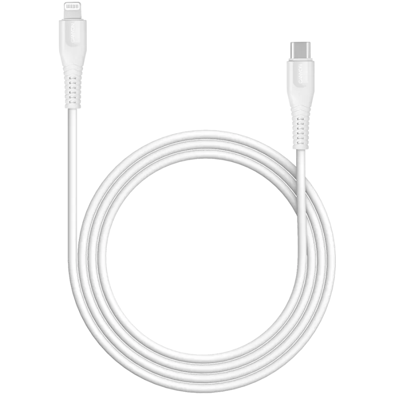 CANYON kabelis MFI-4 Type-C uz Lightning 1,2m Balts