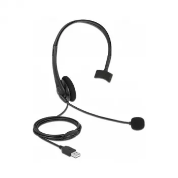 DeLOCK USB mono austiņas ar skaļuma regulēšanu