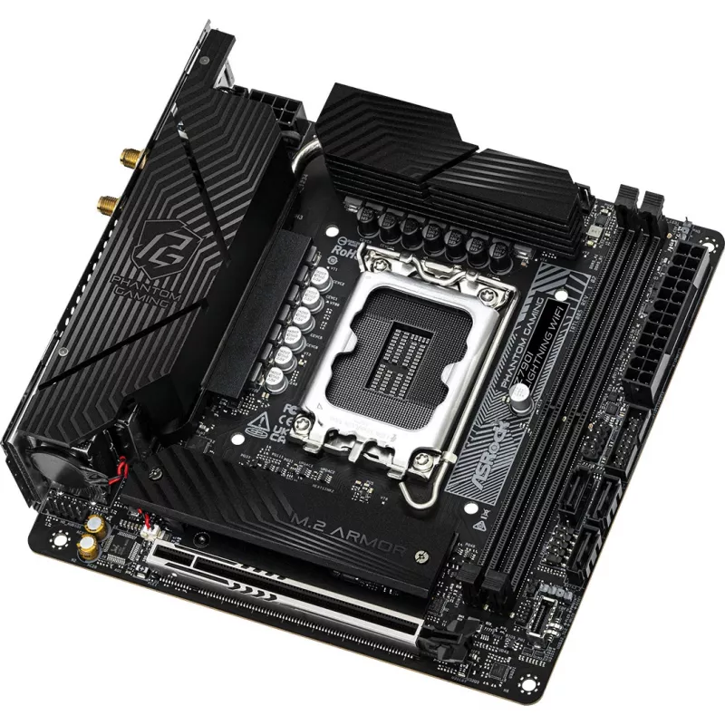 Mātesplate ASRock Z790I LIGHTNING WIFI — Intel Z790, LGA 1700, Mini-ITX, DDR5 līdz 8600 MHz, 2x DIMM, Wi‑Fi 6E, 2.5Gb LAN, 2x M.2