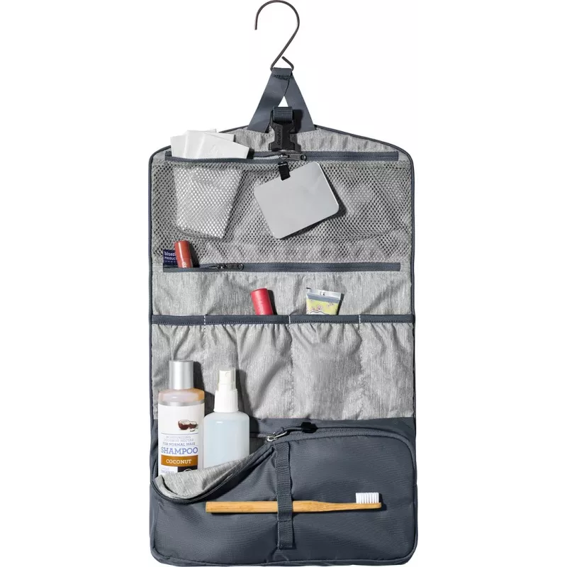 Deuter Wash Bag II — salokāms ceļojumu tualetes piederumu organizators, melnā krāsā