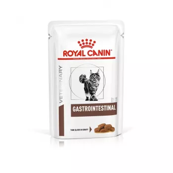 Mitrā kaķu barība Royal Canin Gastrointestinal 85 g paciņa — gaļa, 12 x 85 g, pieaugušiem kaķiem, kuņģa-zarnu trakta problēmām