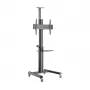 Grīdas TV statīvs Gembird TVS-70T-02 37 collu–70 collu ekrāniem, maks. 70 kg, VESA 200x200–600x400, slīpums ±5°/−12°, regulējams augstums, ritentiņi, kabeļu pārvaldība