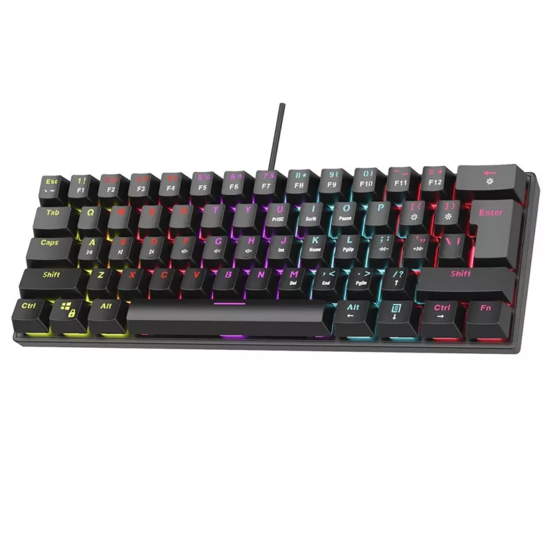 Mehāniskā tastatūra RAMPAGE PLOWER K60 ar Blue slēdžiem un RGB fona apgaismojumu