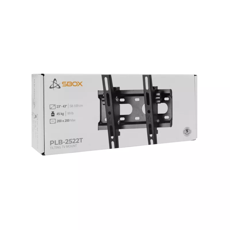 SBOX PLB-2522T-2 slīpais TV sienas stiprinājums 23–43 collu (23–43 kg) VESA 200×200