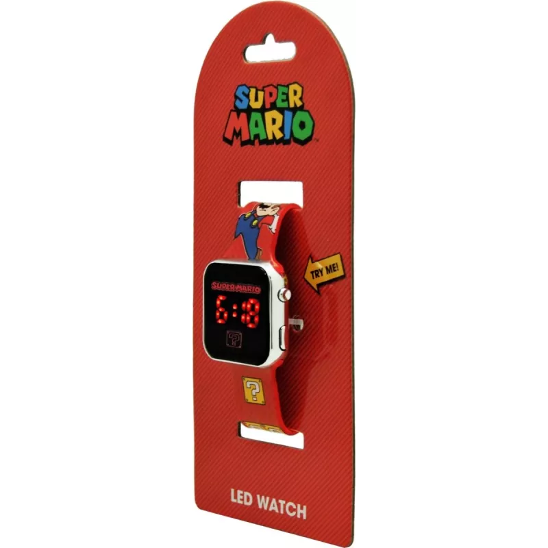 Kids Euroswan rokas pulkstenis LED Super Mario sarkans digitālais bērnu pulkstenis ar LED displeju