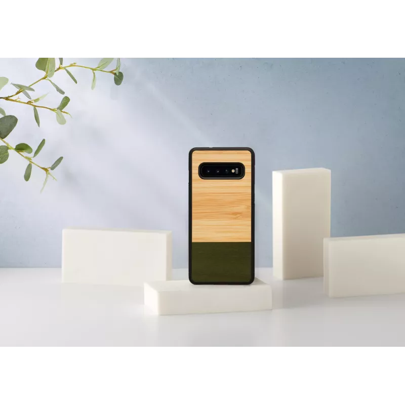 Viedtālruņa maciņš man and wood Galaxy S10 — bambusa mežs melns