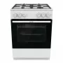 Brīvi stāvoša gāzes plīts Gorenje GG6A10WFFM, balta, 4 degļu plīts virsma, 72 L gāzes cepeškrāsns, rotējošas priekšējās vadības ierīces
