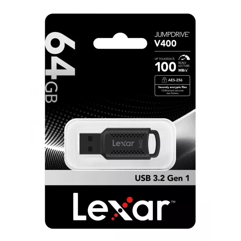 Lexar JumpDrive LJDV400064G-BNBNG USB zibatmiņa 64 GB USB Type-A 3.2 Gen 1 (3.1 Gen 1) Melna