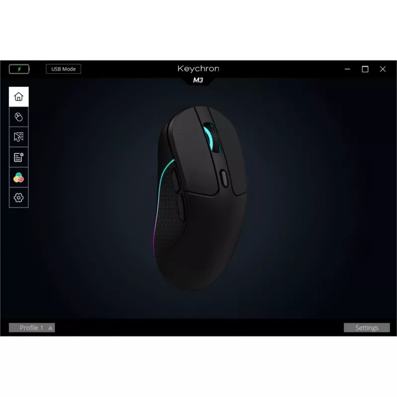 Spēļu pele Keychron M3 labročiem RF bezvadu + Bluetooth optiskā 26000 DPI balta