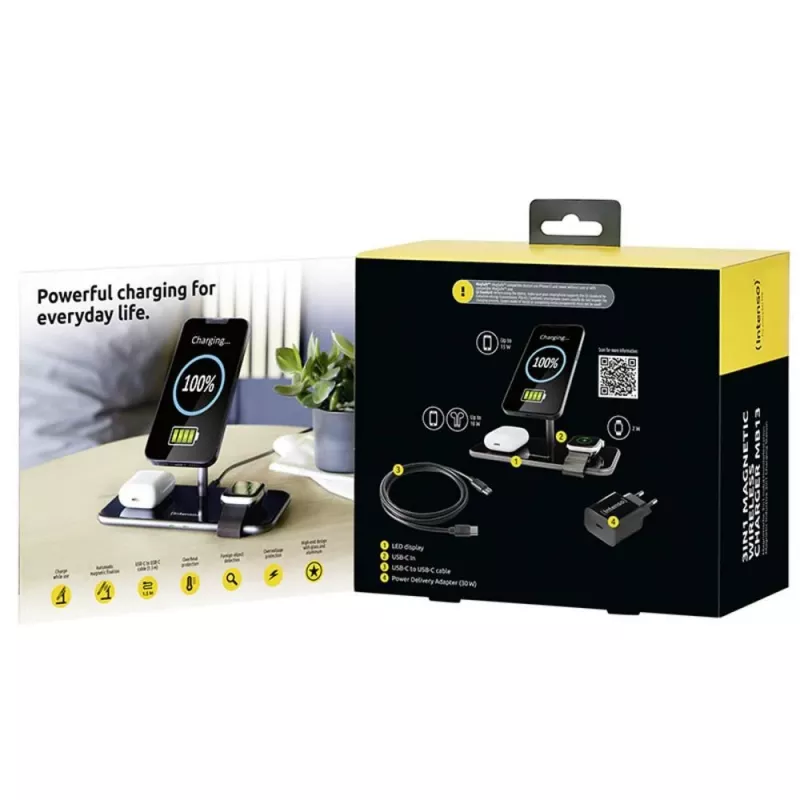 Intenso MB13 austiņas bezvadu USB ātrā uzlāde melnas
