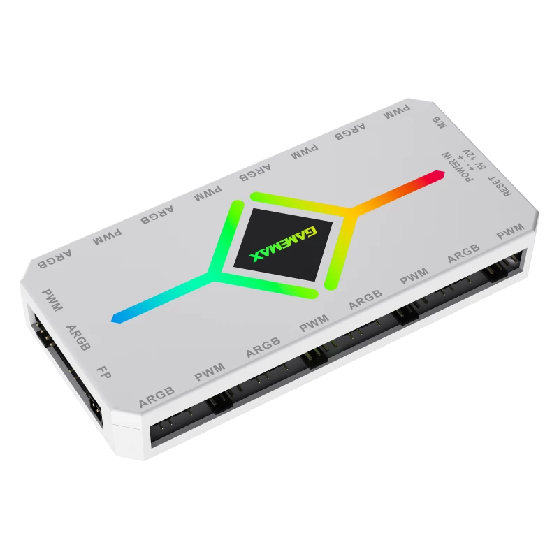 Gamemax | Tālvadība | V4.0 ARGB PWM HUB BK | Balta | Gamemax