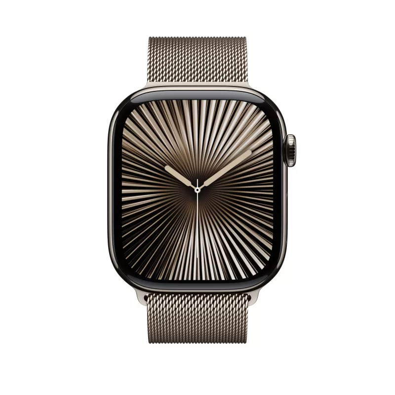Apple 46mm Natural Milanese Loop M/L siksna titāna krāsā