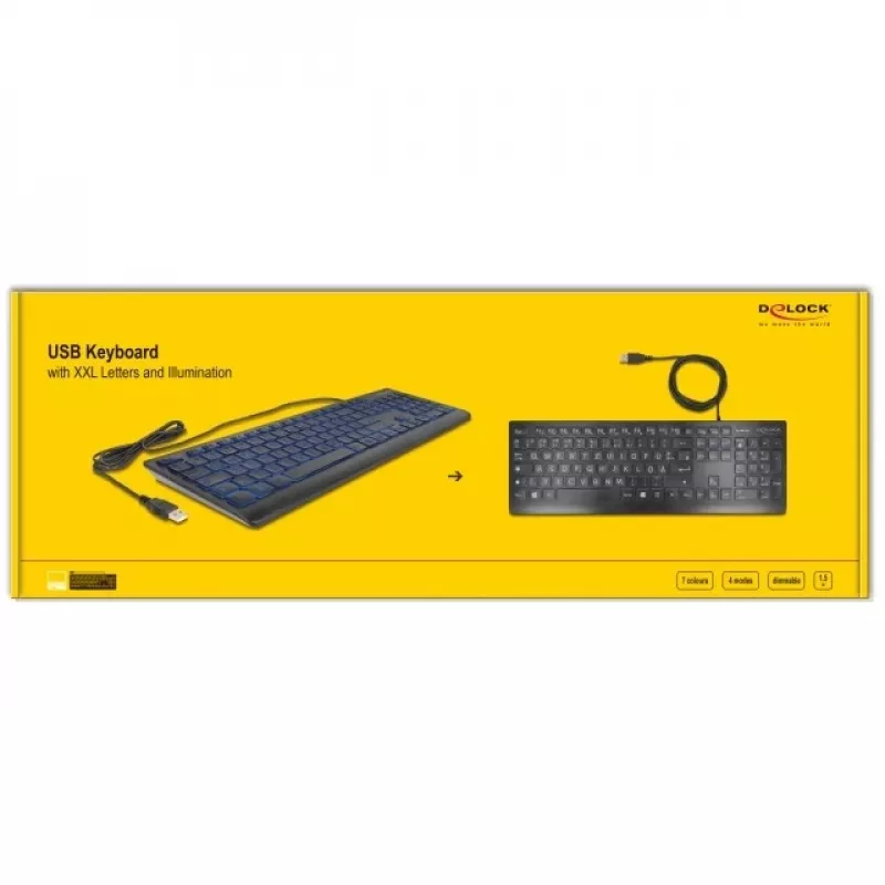 DeLOCK 12170 klaviatūra Universāla USB QWERTZ vācu melna mehāniska RGB