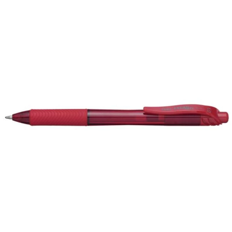 Klipša izvelkama pildspalva Pentel Energel X 1.0 sarkana