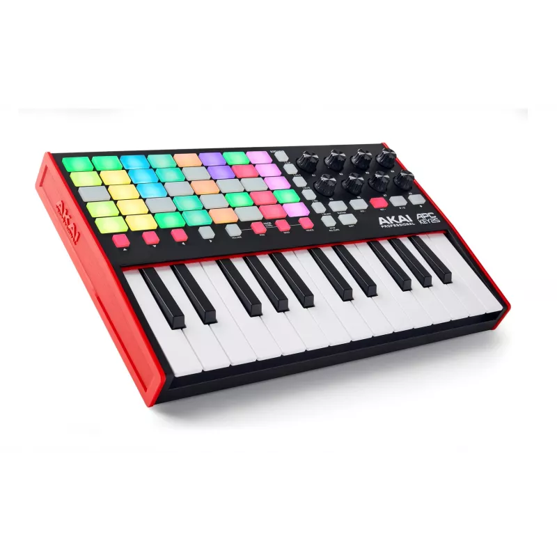 MIDI kontrolleris AKAI APC Key 25 MK2 — 25 ātrumjutīgi taustiņi, 40 spilventiņi, RGB apgaismojums, 8 enkoderi, USB barošana