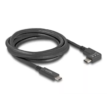 DeLOCK USB kabelis USB Type-C vīr. uz USB Type-C vīr. leņķveida 2m 5Gbps 4K PD 60W