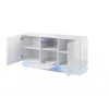 QIU 2D1K kumode 150x41.5x75 cm glancēts balts/glancēts balts