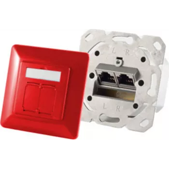Kontaktligzda 2x RJ-45 ShiverPeaks 74280-R Cat6a 500 MHz sarkana metāla matēta