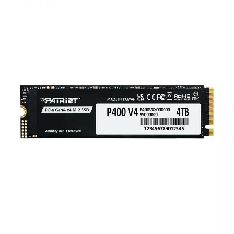 Solid State Drive PATRIOT P400 V4 4 TB M.2 NVMe (4000 GB, M.2, Melns)