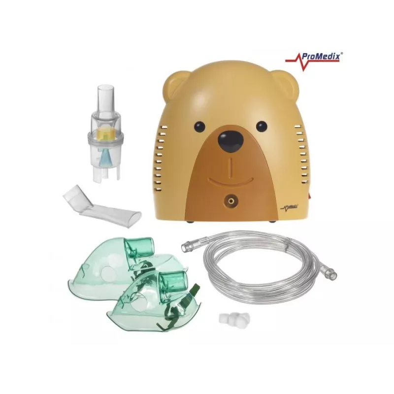 Promedix inhalators bērniem, lācītis, nebulizatora komplekts, maskas, filtri, PR-811