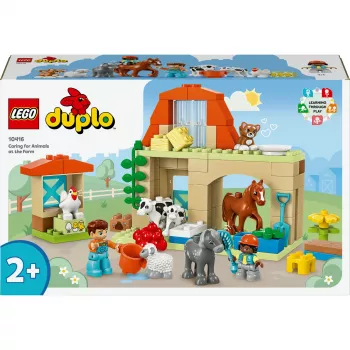 Konstrukciju rotaļlieta LEGO DUPLO Lauku dzīvnieku aprūpes komplekts 10416 — 74 gabali, 2 minifigūras, vecumam no 2 gadiem