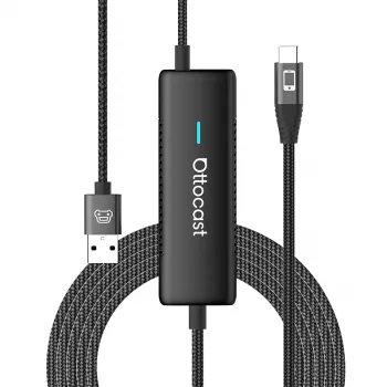 Bezvadu automašīnas adapteris Ottocast CA450 — MirrorCast bezvadu displeja adapteris viedtālruņa ekrāna spoguļošanai automašīnā