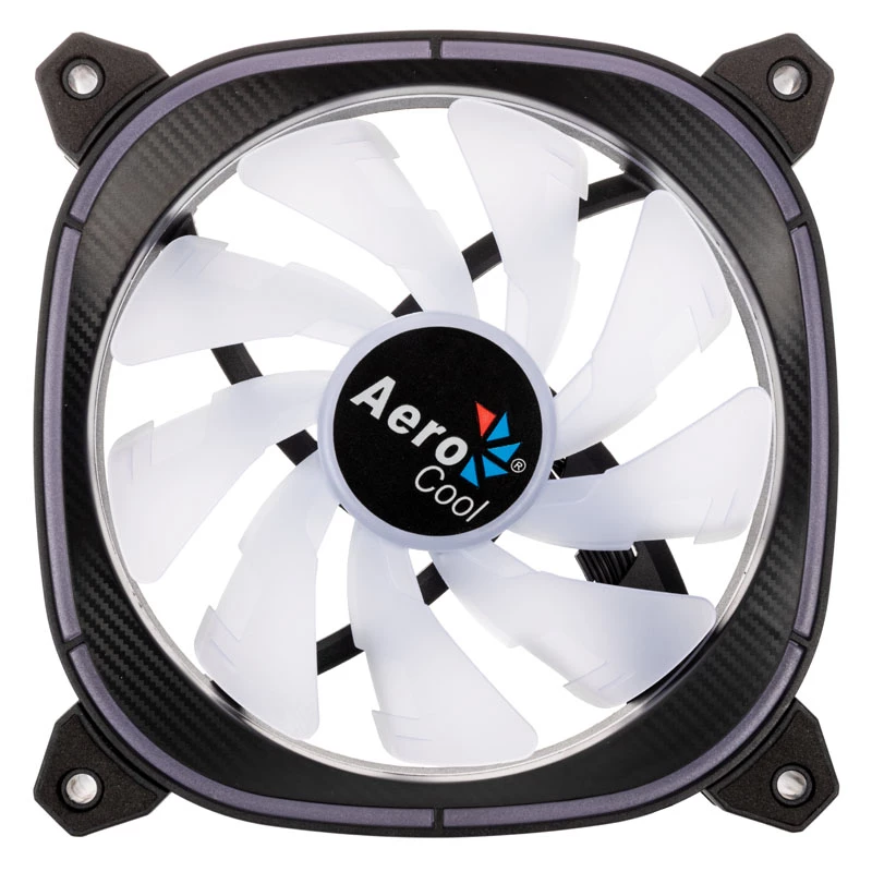AEROCOOL 120mm Astro 12F ARGB LED korpusa ventilators — 120 mm, ARGB apgaismojums, 3 kontaktu barošana