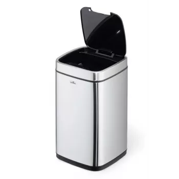 Durable TOUCH 12L taisnstūra nerūsējošā tērauda miskaste sudraba/melnā krāsā
