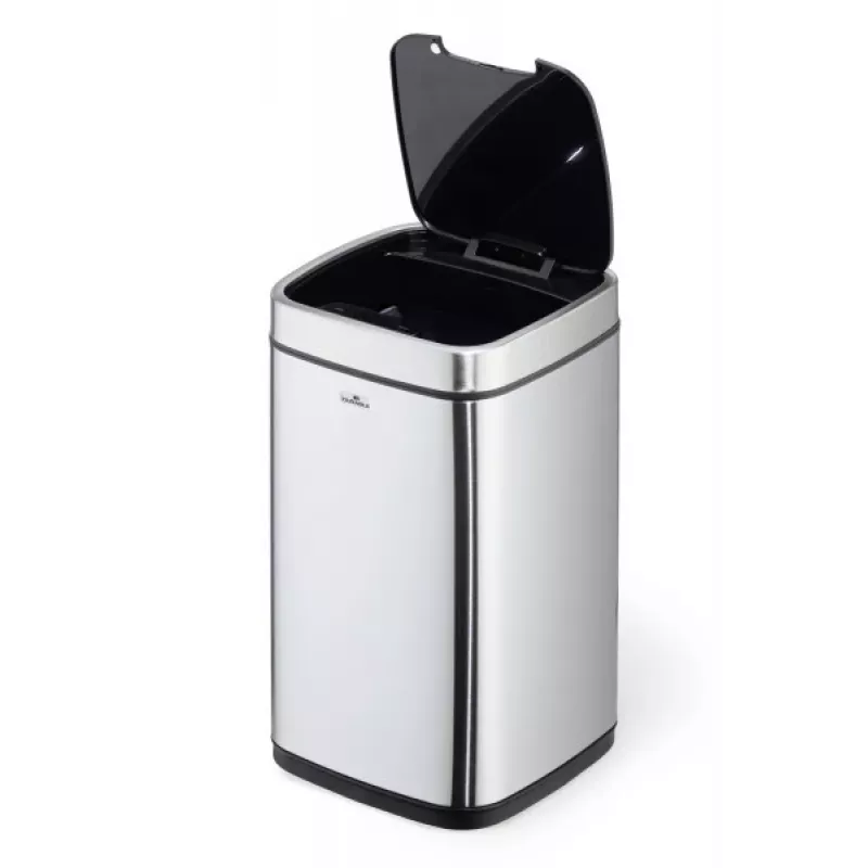Durable TOUCH 12L taisnstūra nerūsējošā tērauda miskaste sudraba/melnā krāsā