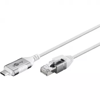 Goobay Ethernet kabelis USB-C 3.1 uz RJ45 plāns 5 m - savieno maršrutētāju, modemu vai (74389)