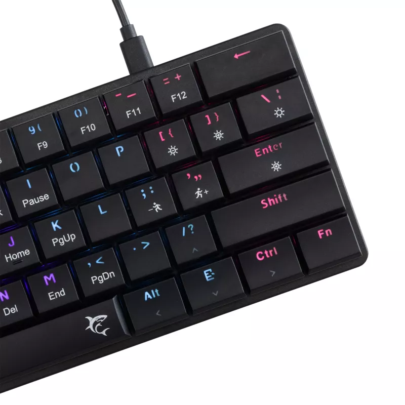 Mehāniskā tastatūra White Shark Nagamaki Melns — US izkārtojums, sarkani mehāniskie slēdži