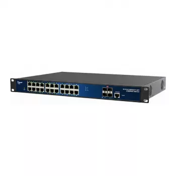 ALLNET slēdzis pilnībā pārvaldīts Layer2+ 24 porti • 24x GbE • PoE budžets 370W • 24x PoE at • 4x SFP+ • 19 • JSON API • ALL-SG8628PMJ-10G