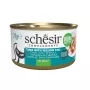 Mitrā kaķu barība Agras Pet Foods SCHESIR Complements Tuncis ar dzeltenastes zivtiņu želejā 70 g, 85% mitrums, 12,5% olbaltumvielas