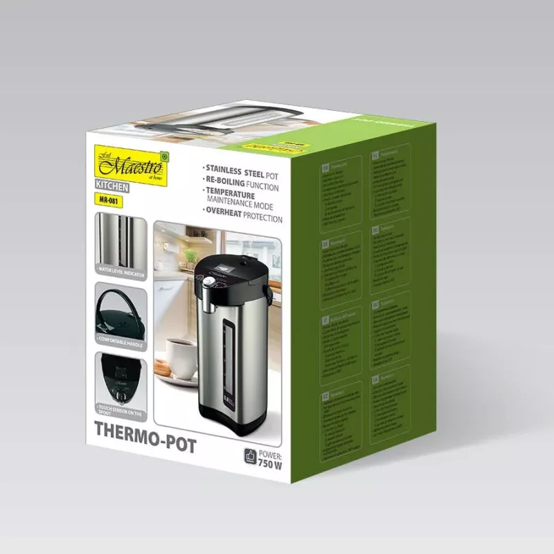 Feel-Maestro MR-081 termokrūze 3.8 L Sudraba, Melna
