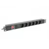 Lanberg PDU-05F-0200-BK Strāvas sadales bloks (PDU) 5 maiņstrāvas rozetes 1U Melna