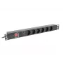 Lanberg PDU-05F-0200-BK Strāvas sadales bloks (PDU) 5 maiņstrāvas rozetes 1U Melna