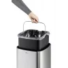 Taisnstūrveida atkritumu tvertne Durable NO TOUCH 35L nerūsējošais tērauds melns sudrabs