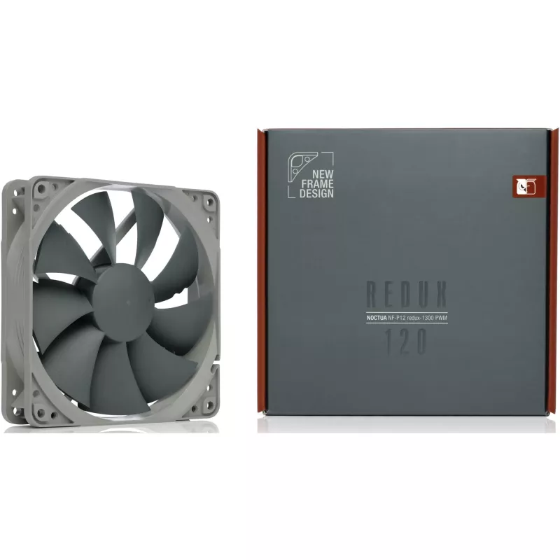 Korpusa ventilators Noctua NF-P12 redux-1300 PWM, 120 mm, 1300 RPM, 12 V, 4-pin PWM, 92.3 m³/h, 19.8 dB