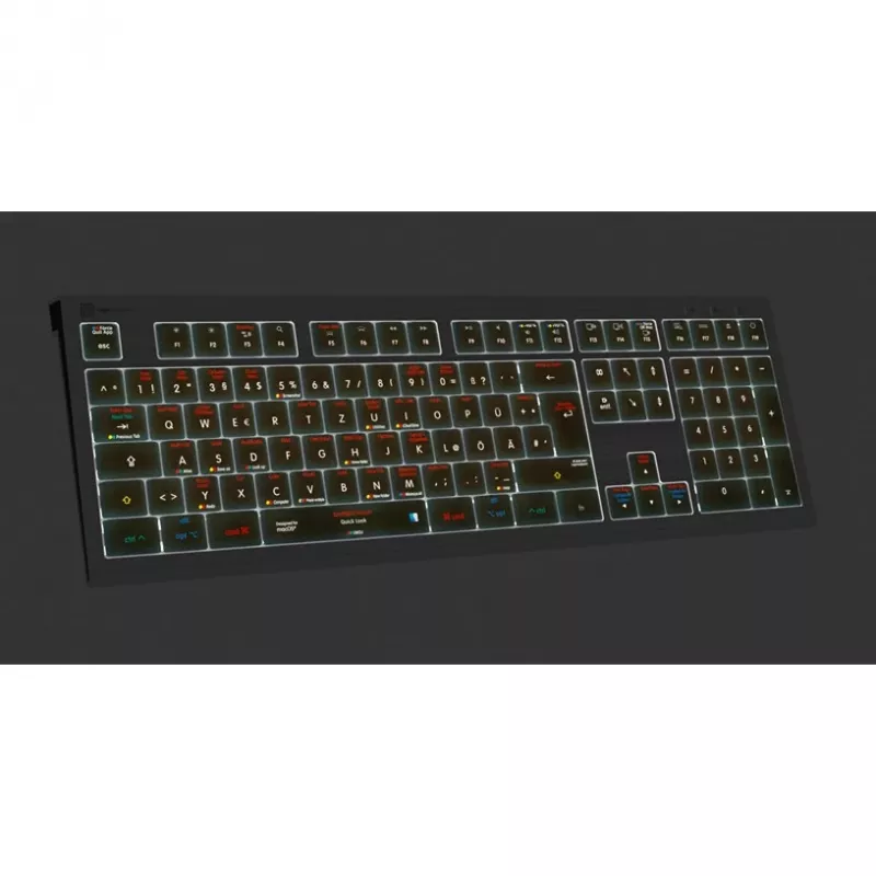 Logickeyboard LKB-OSX-A2M-DE tastatūra USB QWERTZ vācu melna (LKB-OSX-A2M-DE)