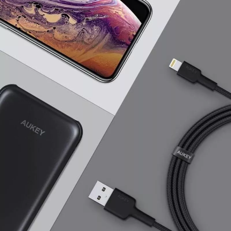Lightning kabelis AUKEY CB-AL05 1 m melns