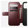 Mobilā tālruņa vāciņš Nomad Modern Leather Folio iPhone 17 Pro Max — āda, TPU, PC, alumīnijs, bordo, 16 cm (6,3 collas)