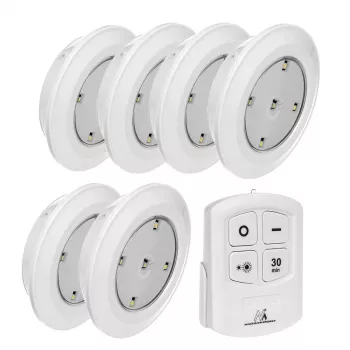 Maclean Energy MCE165 Tālvadības LED lampu komplekts, AAA baterijas, 6 gabali komplektā